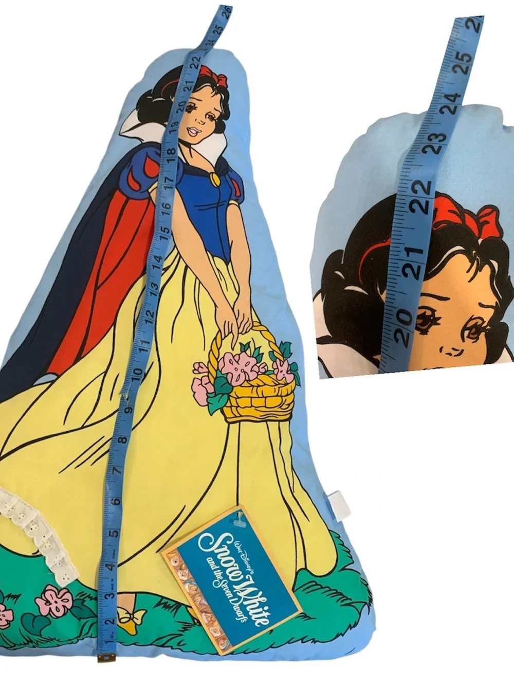 Vintage Large Disney Snow White Throw Pillow Disney 1978 Great Condition Vibrant